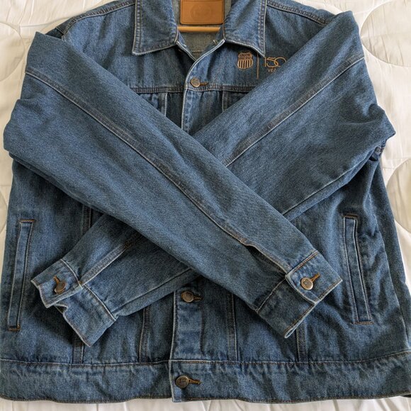 Union Pacific Jean Jacket Men's XL Blue Railroad Portland Service Unit 150 Years - Picture 9 of 13
